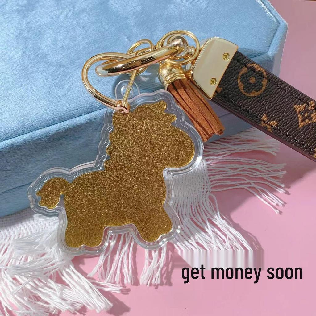 999 Gold Keychain with Money Pendant for Bags and Cars