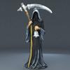 Holy Death Statue Standing Sickle Reaper Resin Rrafts Statue Santa Muerte Figurine Grim Reaper Holding Scythe Halloween Decor