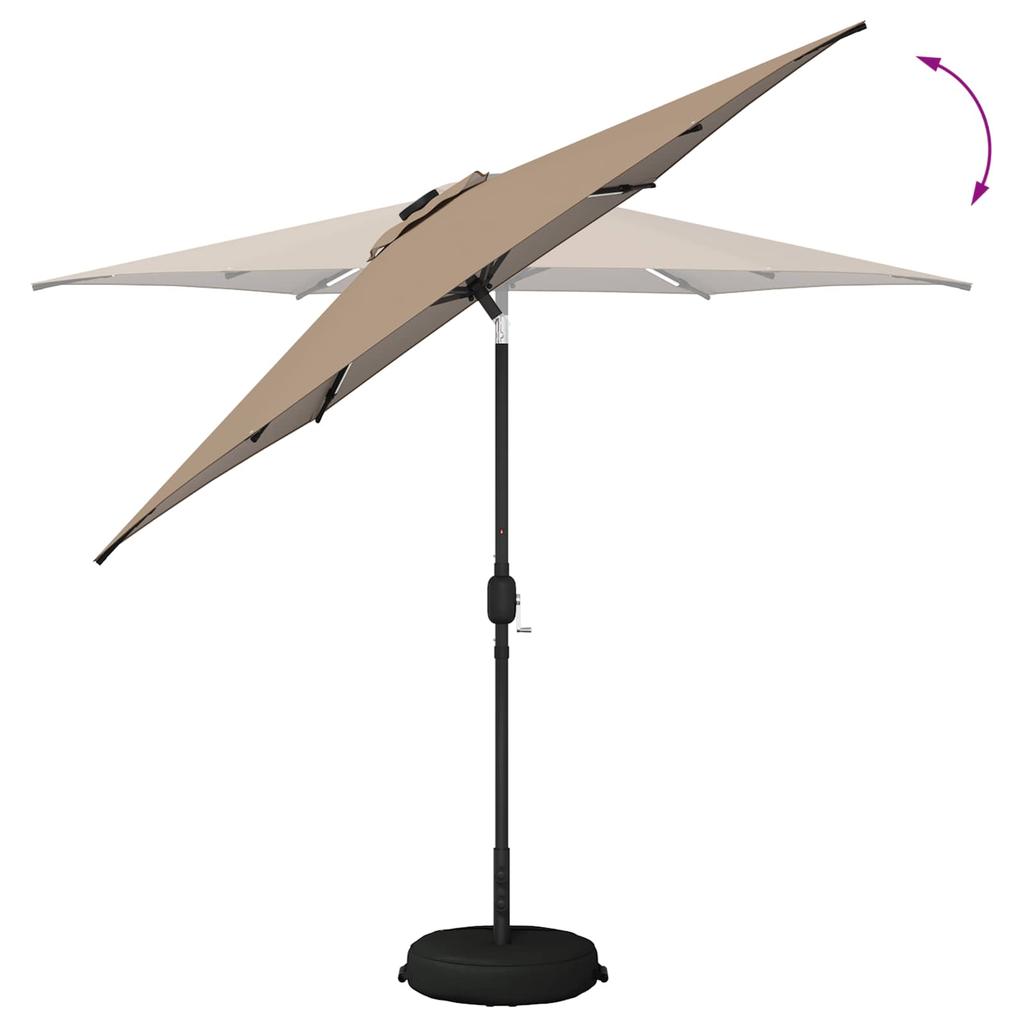 Garden Umbrella with LED Lights and Base 270 X 270 Cm