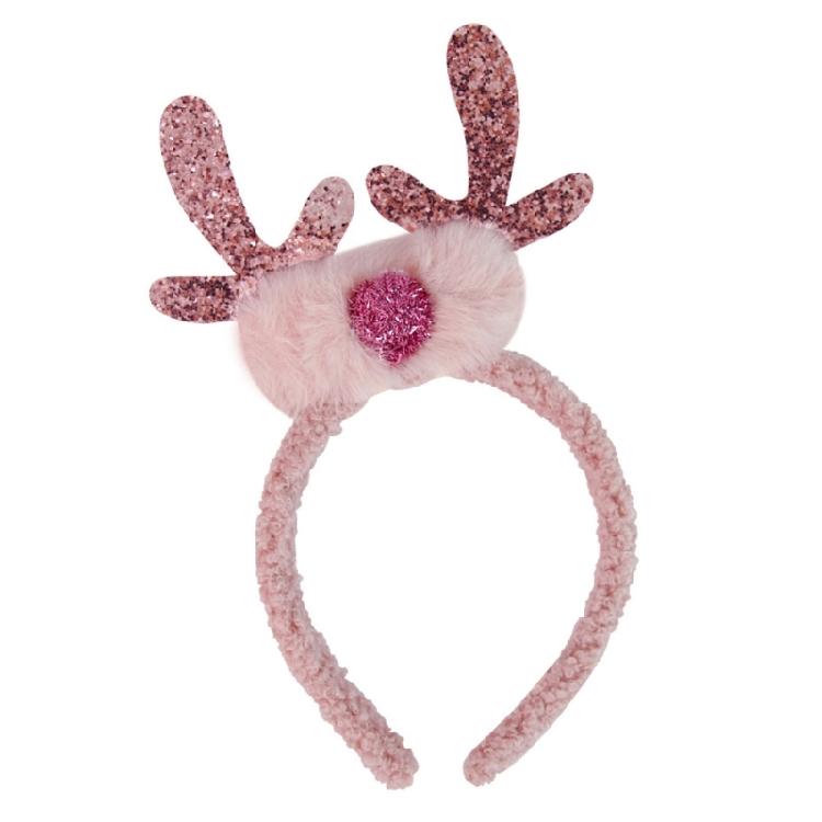 Cartoon Reindeer Headbands with Antlers and Ears Child's Christmas Hair Accessory Festive Hair Accessory for Kids