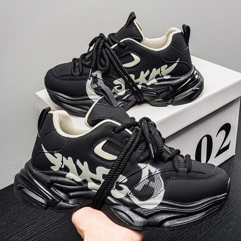 Fashion Versatile Thick Sole Height Increasing Wear Resistant Casual Sports Dad Sneakers For Men