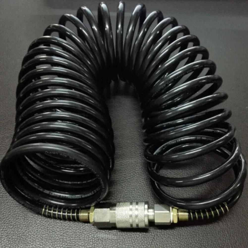 1/4 PE Flexible Compressor Air Hose Practical Pneumatic Tools Accessory Extension Inflating Coil Adapter Quick Couple