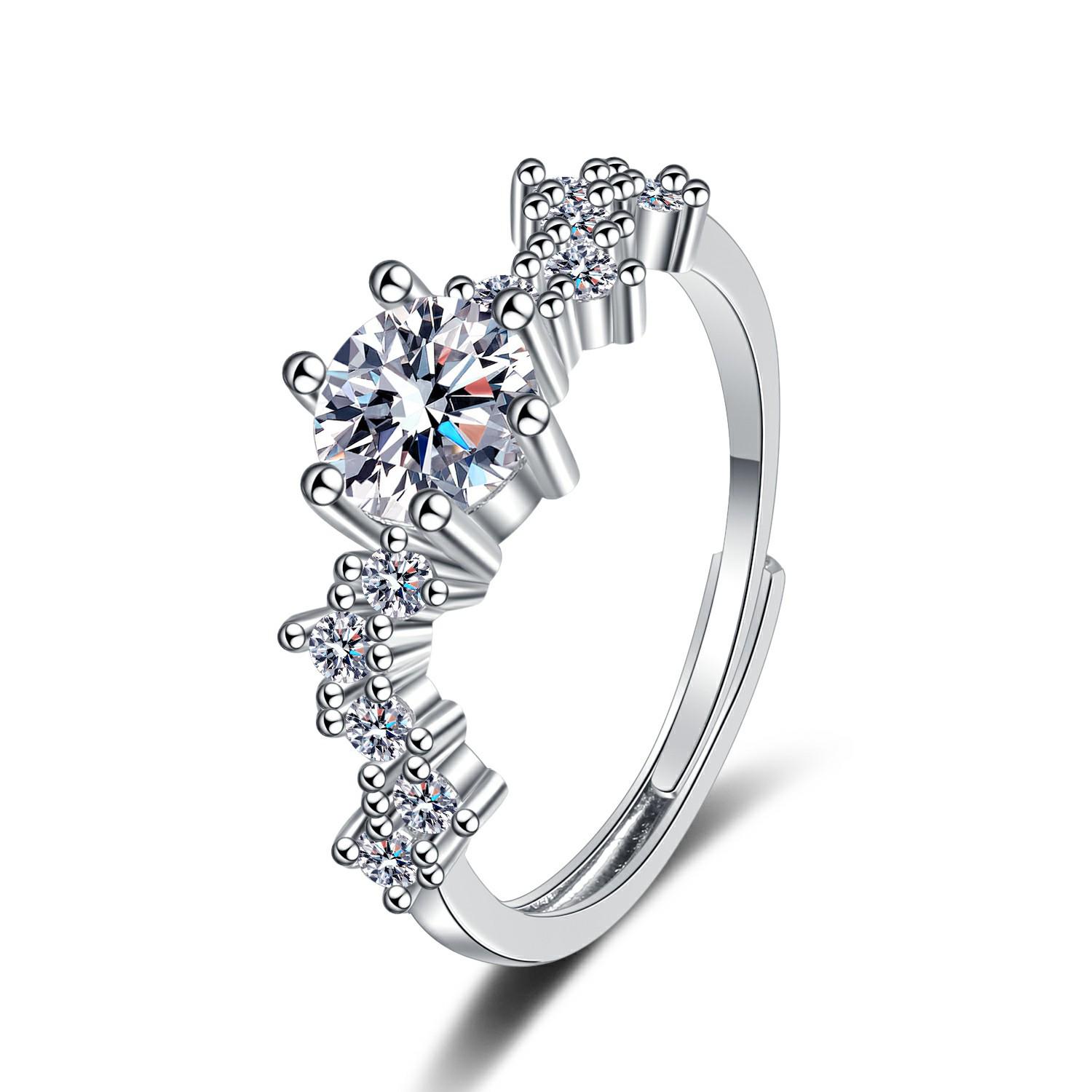 Элегантное сверкающее кольцо с гипсофилой - Универсальное высококачественное женское украшение на указательный палец Adjustable Opening