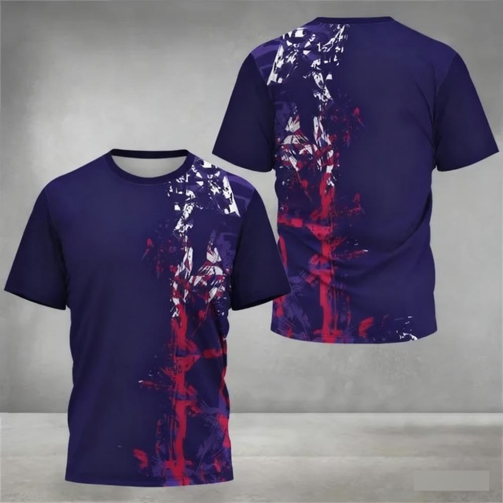 New 3D-printed Men's T-shirt for Summer Outdoor Sports and Fitness, Casual and Fashionable, Quick-drying and Breathable