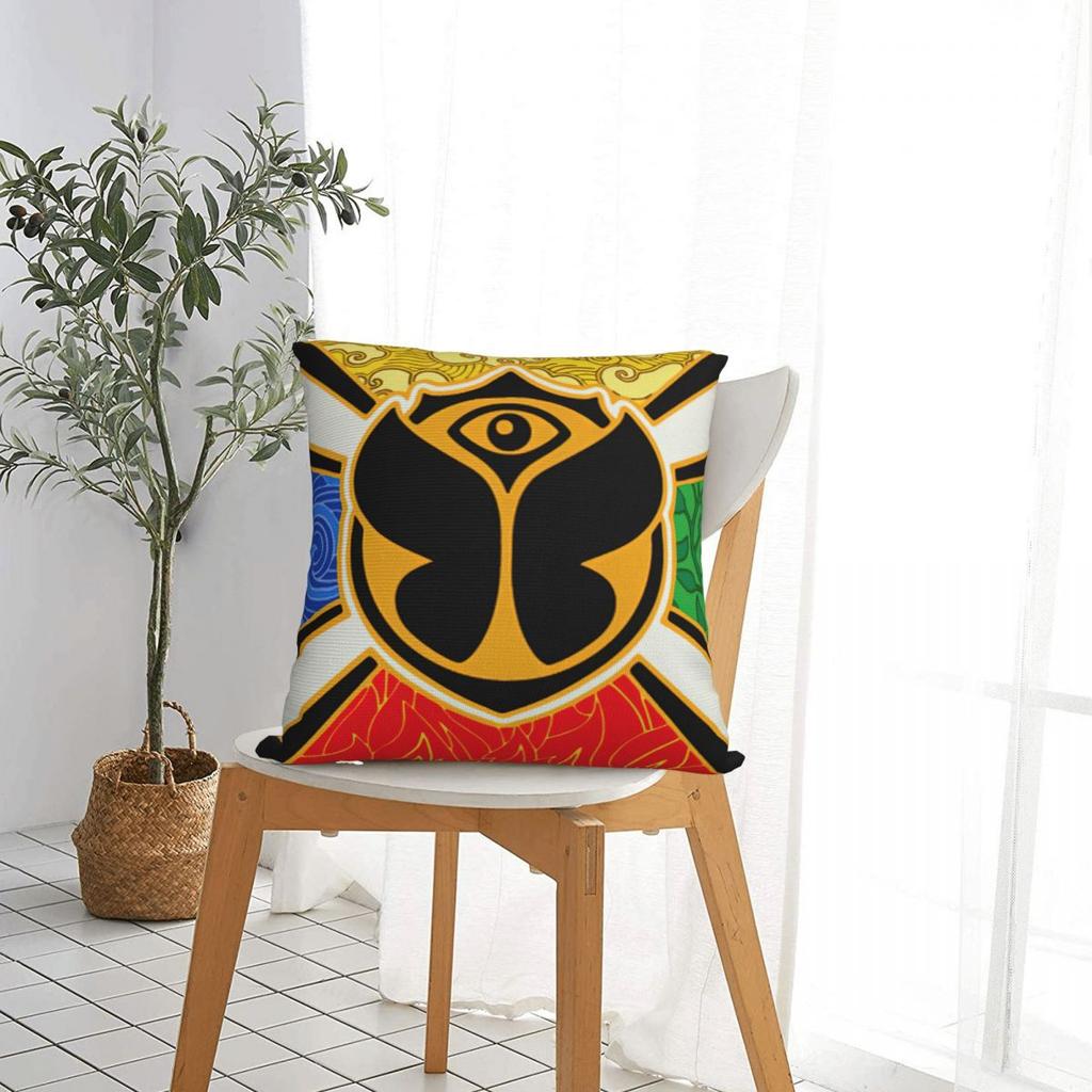 Tomorrowlandd Flag Pillowcase Polyester Cushion Cover Decorative Music Festival Throw Pillow Case Cover Home Square 18'