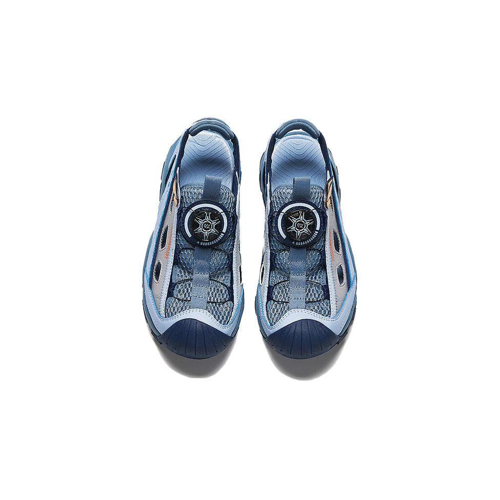 Anta Kids Adjustable Toe Cap Non-Slip Durable Sandals Kids Sandals Blue Gray A312426953-3