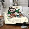 1Pc Cute Labubu Blanket Soft Comfortable Polyester Blanket Allseason Bedroom Office Outdoor Use Christmas Gift Choice Print Home Blanket Soft And Comf