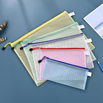 Síťovaná taška na dokumenty se zipem: Kreativní voděodolné pouzdro na tužky a průhledná úschova dokumentů pro studenty a kancelář