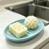 Oval Silicone Soap Dish with Drainage for Bathroom Storage