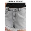 UR Women's Fringe Trim Denim Shorts