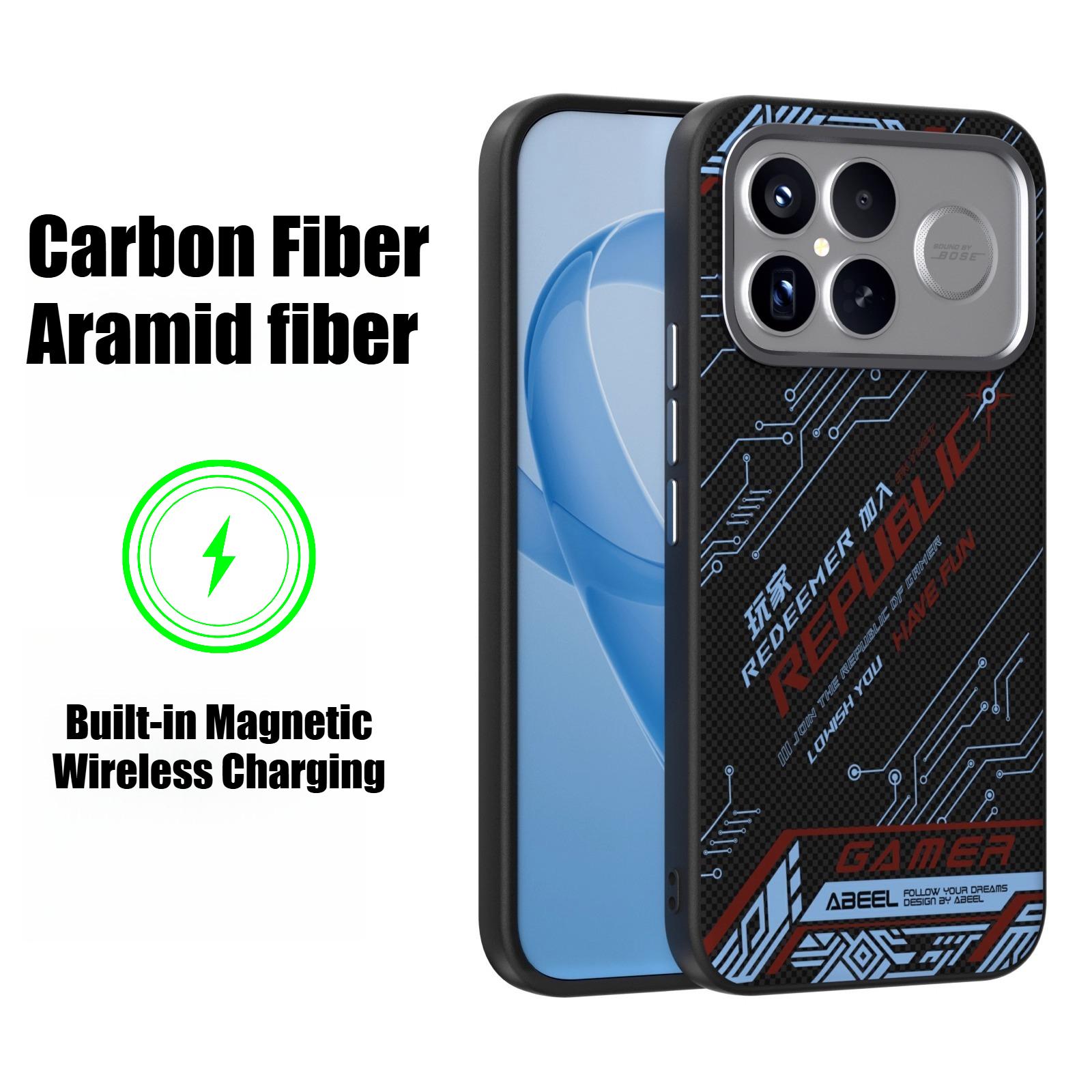 

Преміальний магнітний чохол з арамідного вуглеволокна для Xiaomi POCO F8 Pro F8 Ultra Бездротова зарядка Матовий на дотик Протиударний чохол POCO F8 Ultra чорний