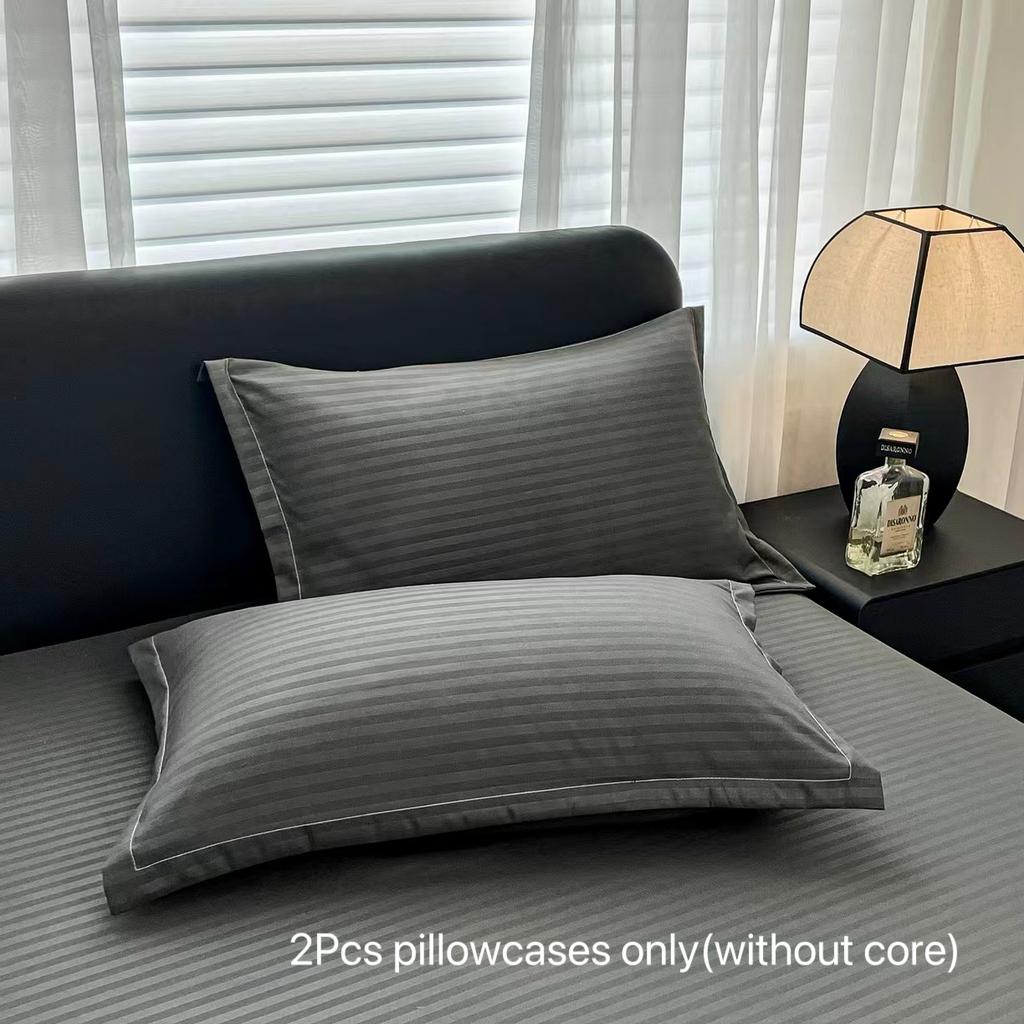 100% Polyester Embossed Pillowcase Decorative Cushion Cover Envelope Style Gray Solid Color Home  Pillow Case 48X74cm,2pcs Pack