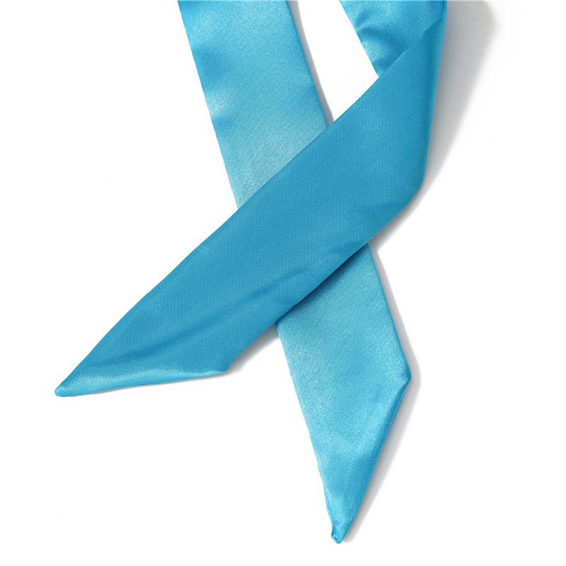 Women Narrow Long Scarf 100X4Cm Solid Color Chiffon Silk Scarves Rubber Red Tie Black Bag Ribbon Headbands Choker Streamer