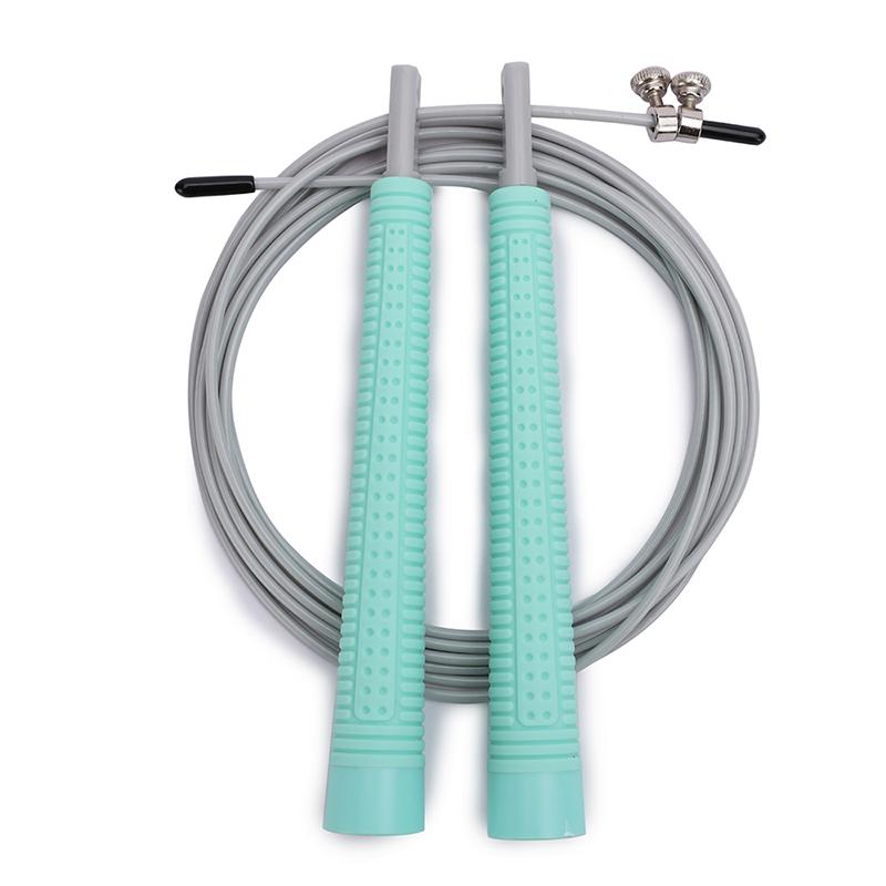 Silicone Handle Jump Rope Fitness PVC Sports Steel Wire Skipping Ropes Crossfit Adjustable Exercise Workout Skipping Equipment