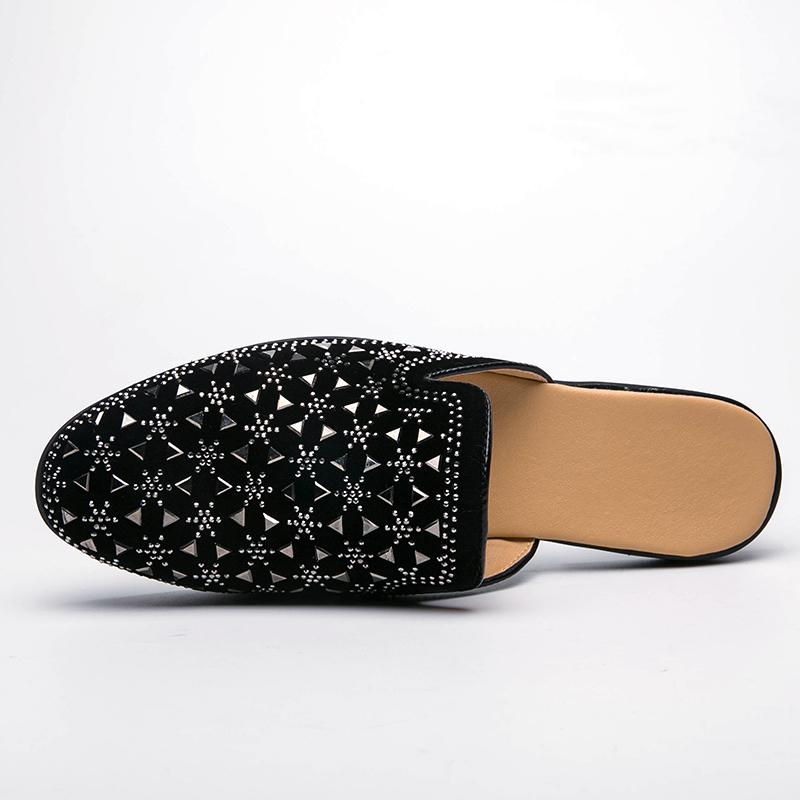 Sommer Strass Halbschuhe Für Herren Kleiderschuhe Pantoletten Herren Pantoletten Leder Halbschuhe Freizeitschuhe Slipper Hausschuhe Ballerinas Sandalen