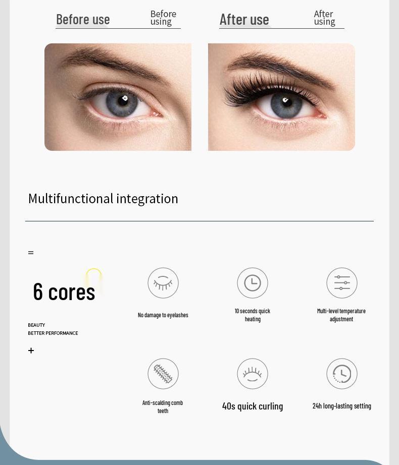 Rechargeable Electric Eyelash & Eyebrow Curler with Three-Speed Temperature Control