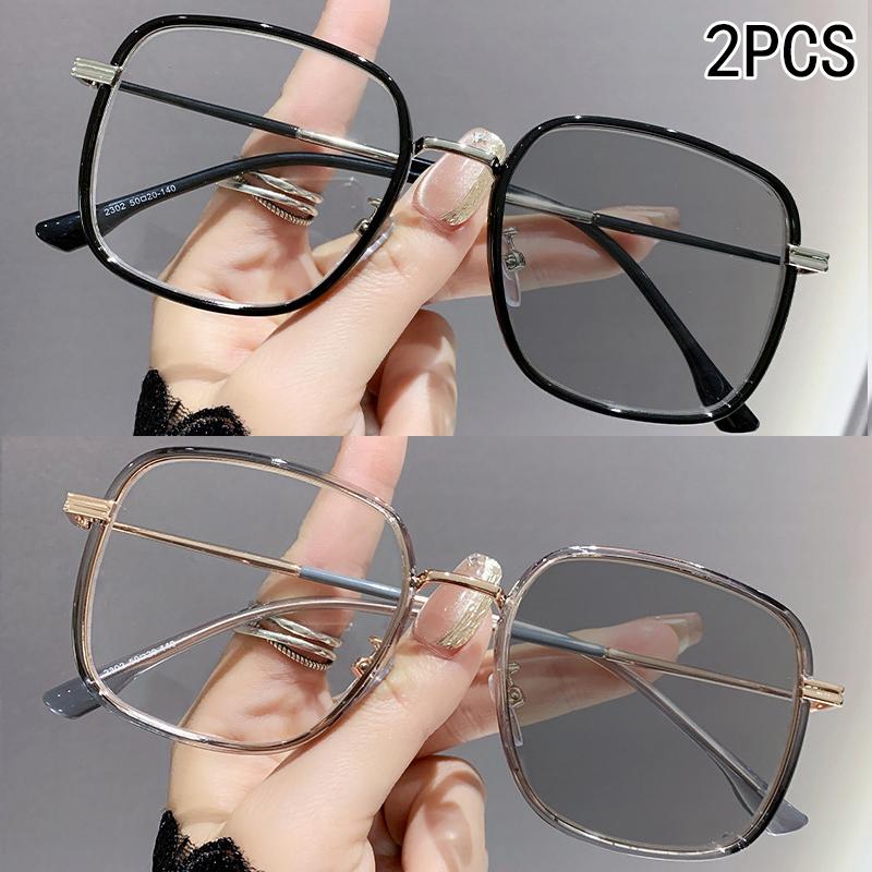1PCS Color-changing Anti-blue Light Glasses Large Frame Fashion High-end Sense For Men Women Myopia Glasses 2302