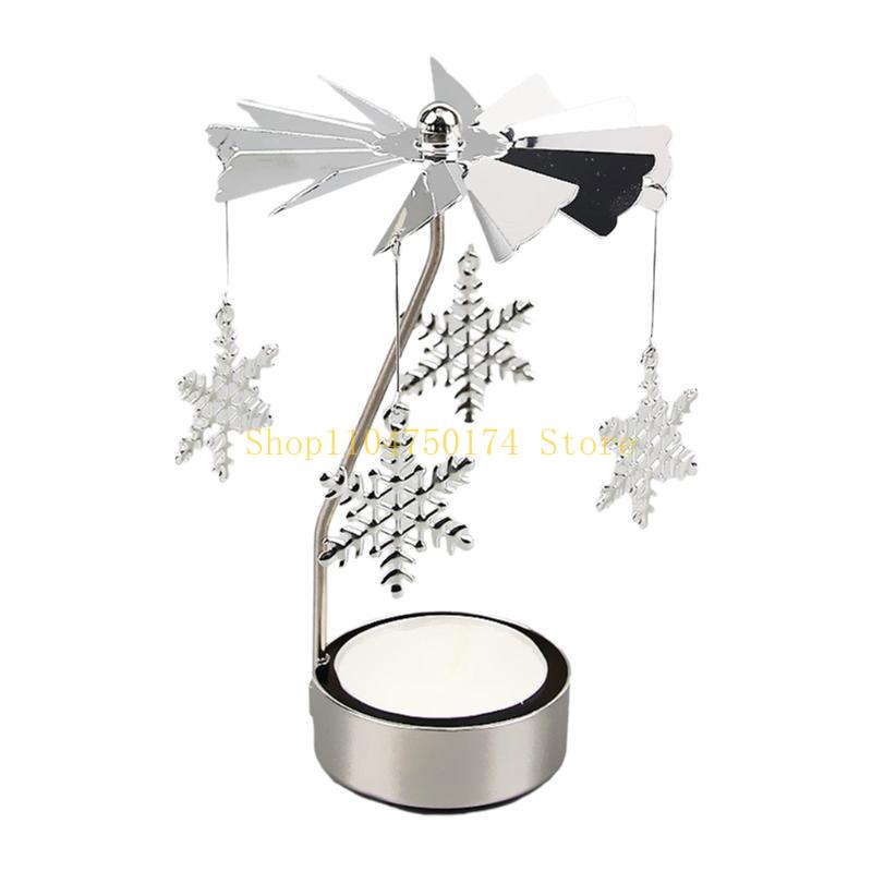 Creative Rotating Candlestick Spining Metal Tealight Holder for Christmas Top sale,New Year Gift,Metal Tealight Candle Holder Fo