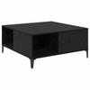 Coffee Table Black Oak Effect 80 X 80 X 36.5 Cm Engineered Wood