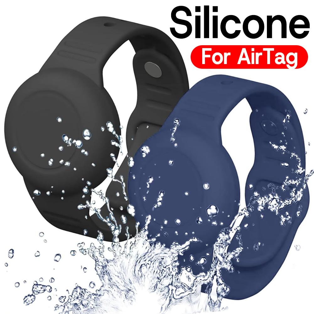 Dla Apple AirTag Silikonowe Etui Ochronne Pasek na Nadgarstek Zapobiegający Zgubieniu Pokrowiec Ochronny dla Dzieci Lokalizator Wodoodporna Opaska na Nadgarstek