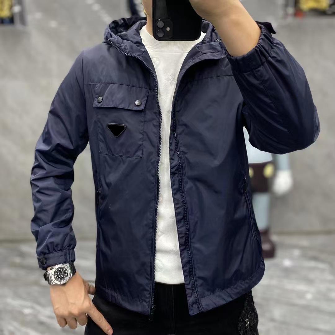 Men s European Style Hooded Windproof Jacket - Spring 2025 Collection, Business Casual with Breathable Fabric. M