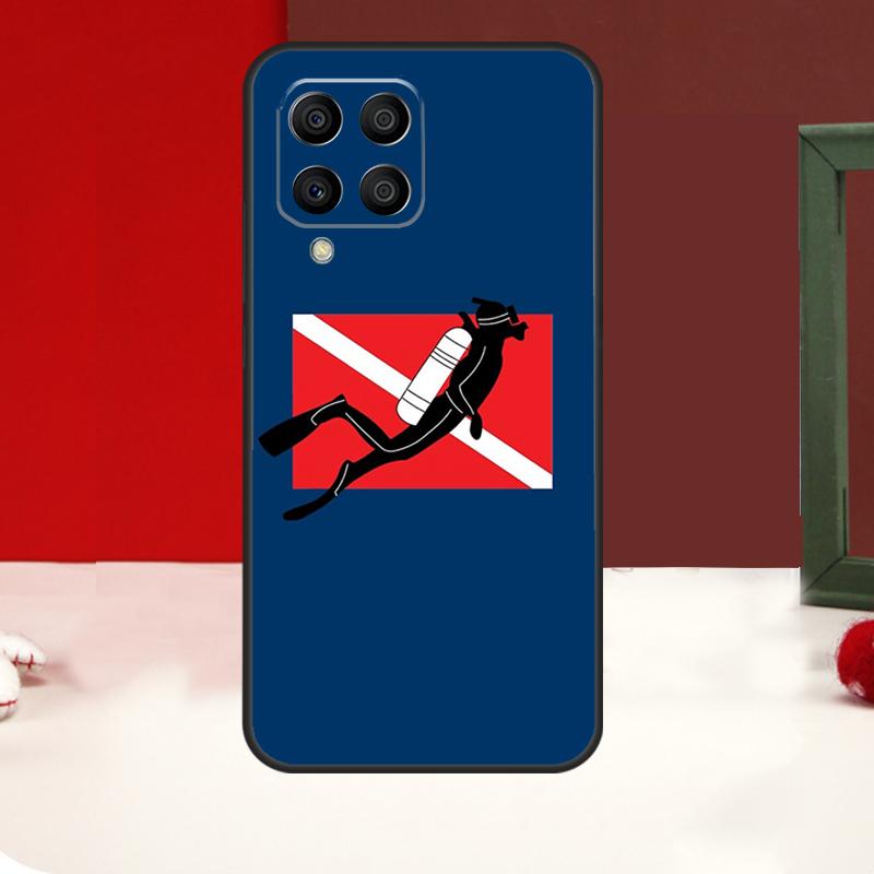Diver Down Diving Flag Case For Samsung Galaxy M14 M34 M54 M13 M53 M56 M52 M32 M16 M11 M21 M31 M35 M12 M15 M36 M55