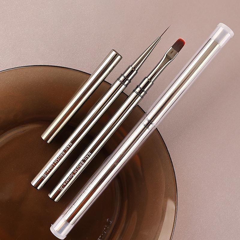 1Pcs Nail Art Brush Liner Brush Stripe Pattern Painting Brush Uv Gel Extension Drawing Carving Pen Diy Manicure Tool