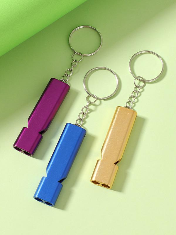 Dual-Frequency Aluminum Survival Whistle with Double Tubes for Outdoor Rescue