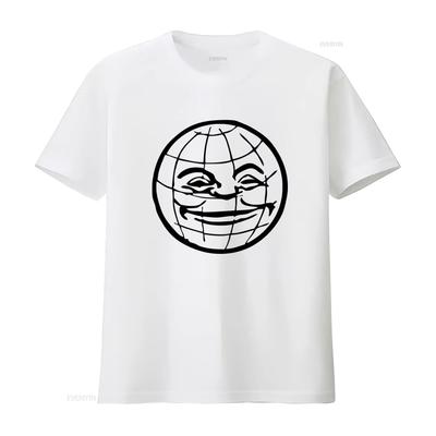 Pulp Fiction Inspiriertes Lachendes Globus T-Shirt Stilvolles und Einzigartiges Design für Filmfans vintage Gewaschen Atmungsaktiv