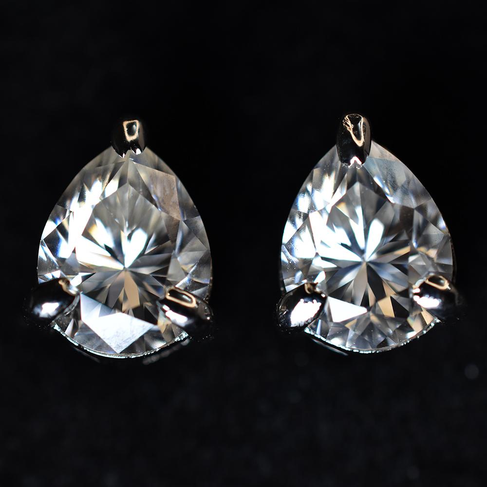 CERTIFIED Pear Cut Synthetic Moissanite 14.30 Ct Stone Earring Pair Gift For Her MY.ER-23-NS