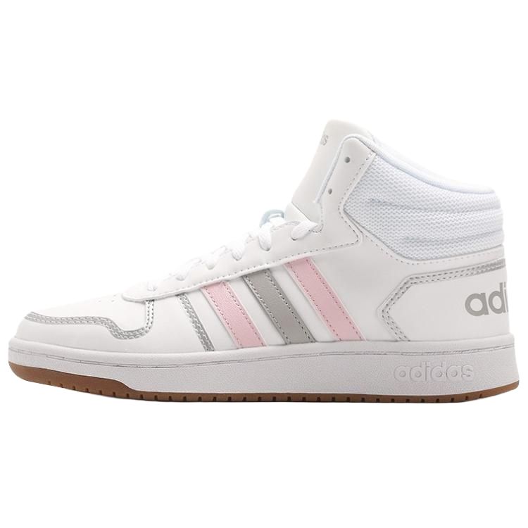 Adidas Hoops 2.0 Mid  White Pink Grey  Women s FY6020 36