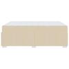Cream Upholstered Bed Frame with Mattress 140 x 200 cm Fabric