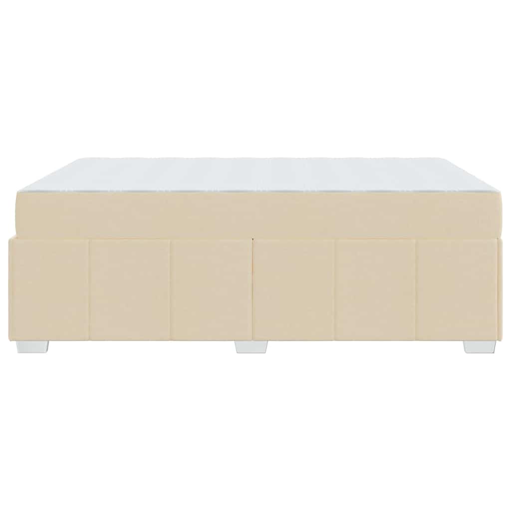 Cream Upholstered Bed Frame with Mattress 140 x 200 cm Fabric