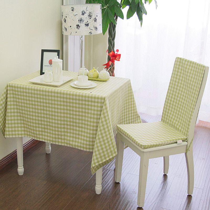 

Fresh Tablecloth Fabric Pastoral Green Plaid Student Kindergarten Ins Dining Table Coffee Table Cloth Cotton Linen Waterproof Small green grid 90 * 90cm