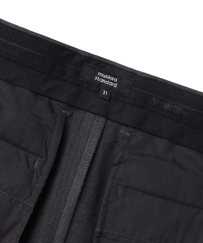 Musinsa Standard Narrow Belt One-Pleat Wide Slacks [Medium Gray]