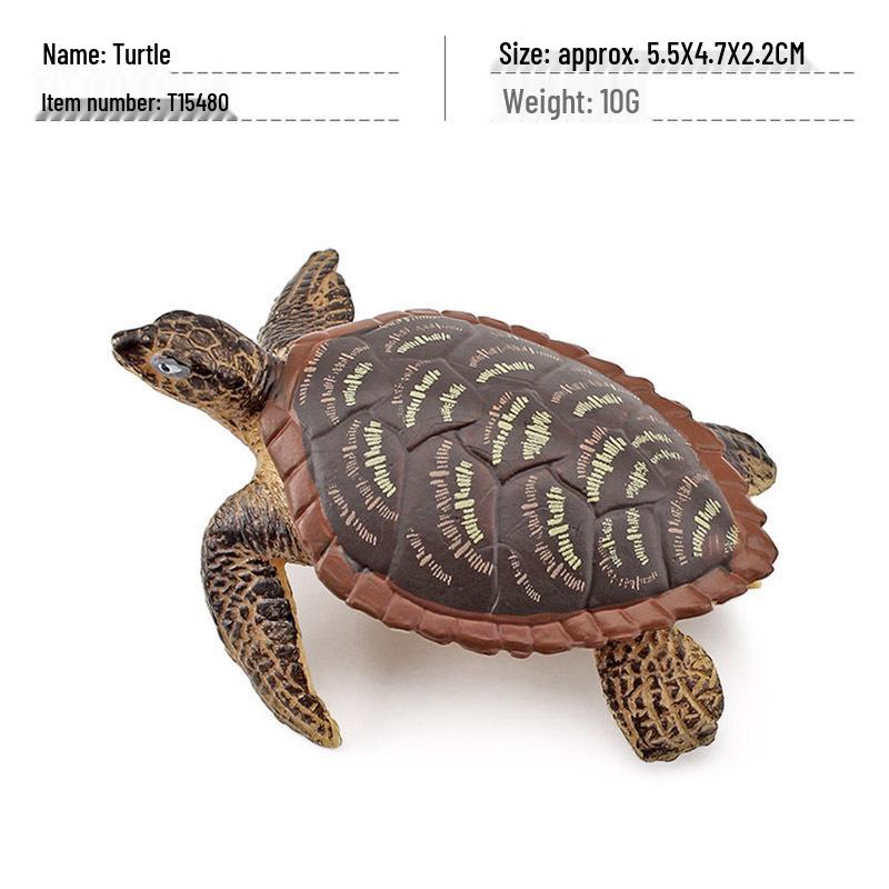 Cross-Border Amphibian Reptile Figurine - Alligator Snapping Turtle, Red-Eared Slider, Musk Turtle, Chinese Softshell Figurine Toy
