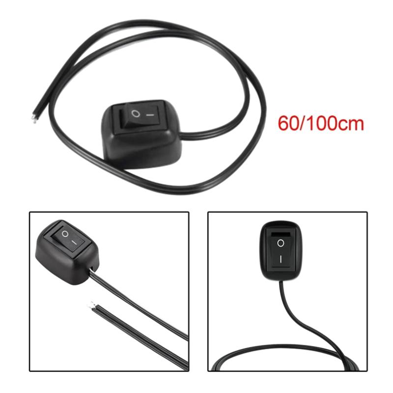 Universal Power Off Switch With Cable 60cm/100cm Car Button Switch DC 12V/24V Battery Disconnect Switch For Fog Lamp Neon Lights