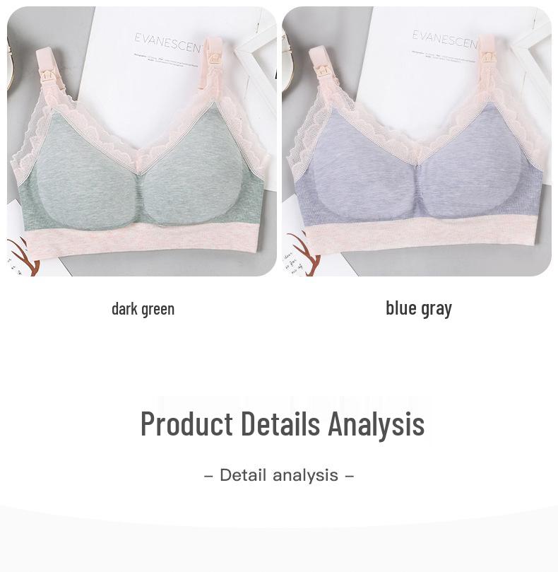 Women's Maternity Seamless Lace Trim Nursing Bra - No-Ammonia, One-Piece, Postpartum Breastfeeding Support.