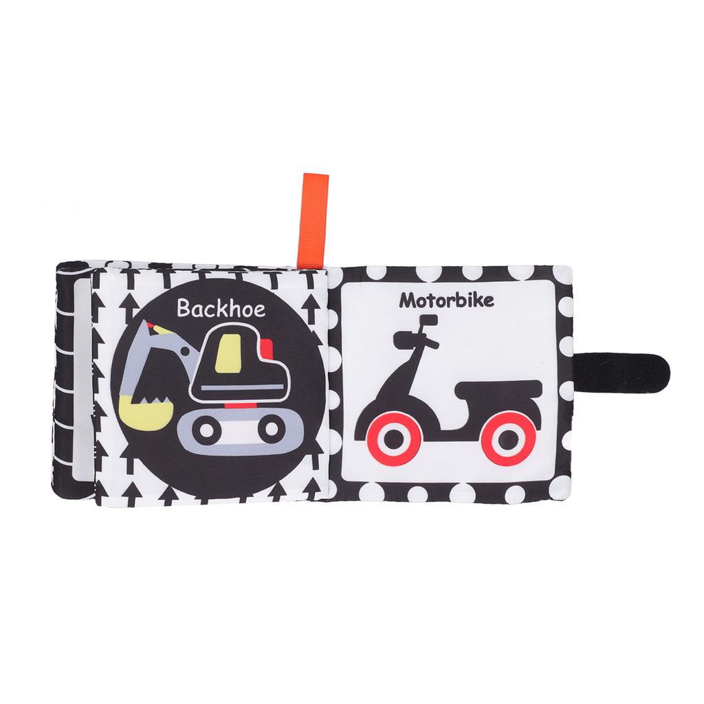 Schwarz und Weiß Babybuch Safe Interaktives Baby Stoffbuch Frühe Bildung Vorschule Lernspielzeug