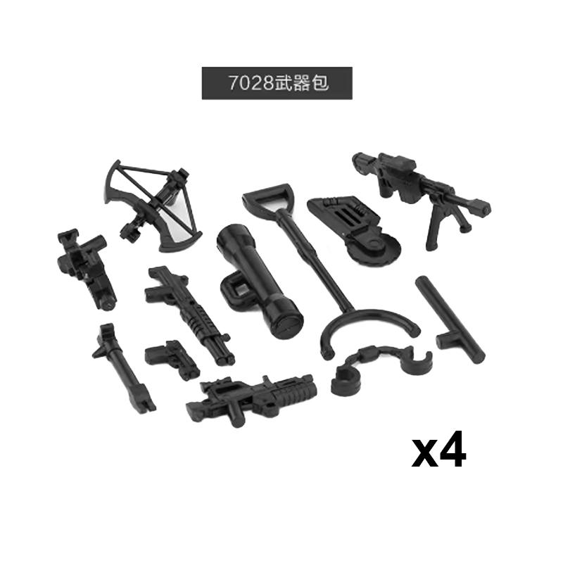 Andra världskriget Militära Vapen Byggklossar Armé Soldater Figurer 98K MG34 MG42 PPSH Vapenbälte Tillbehör Klossar Leksaker För Barn