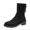 Large size velvet short boots women's new autumn and winter thick heel Martin boots femininity cotton shoes