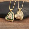 Nidin New Trendy Love Heart Shape Pave Shiny Crystal Zircon Pendant Necklace For Female Male Aesthetic Lucky Jewelry Accessories