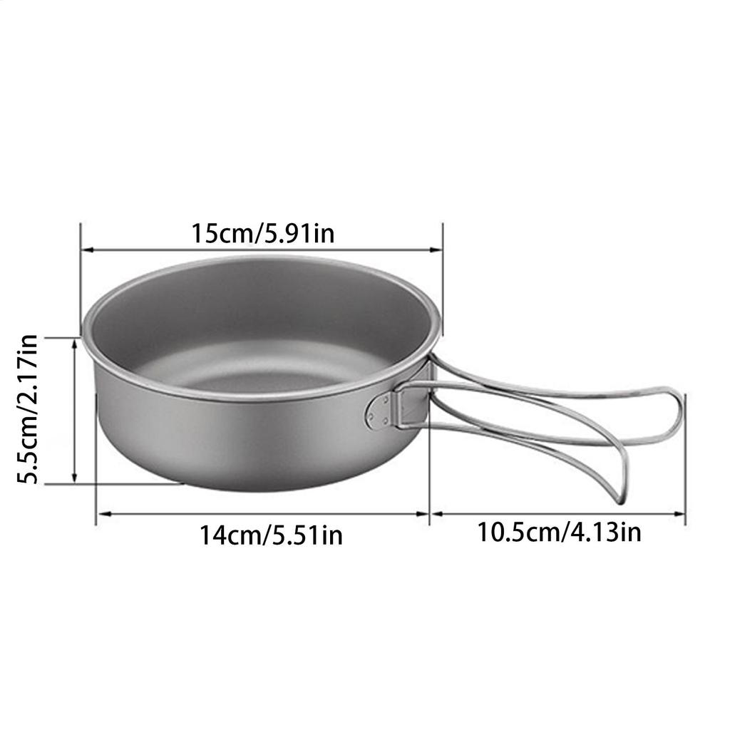 Backpacking Pan Non Stick Skillet With Foldable Handle Backpacking Pan Camp Cookware Pot For Outdoor Hiking Hunting Travel Road