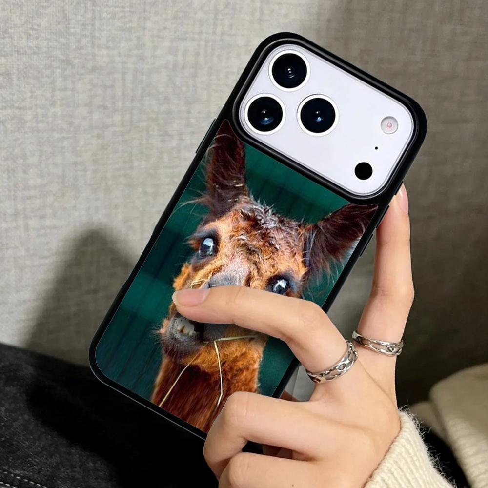 Capa Case for iPhone 17 Air 16 Pro Max 15 Plus 11 13 Mini 14 12 Back Phone Cover Happy Lama Travel No Prob Llama