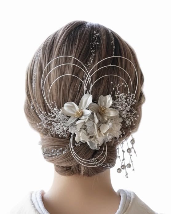 

[Lomeri] Artificial Flower Hair Ornament for Coming-of-Age Ceremony, Graduation Ceremony, Furisode Kimono, Wedding, and Traditional Japanese Attire
