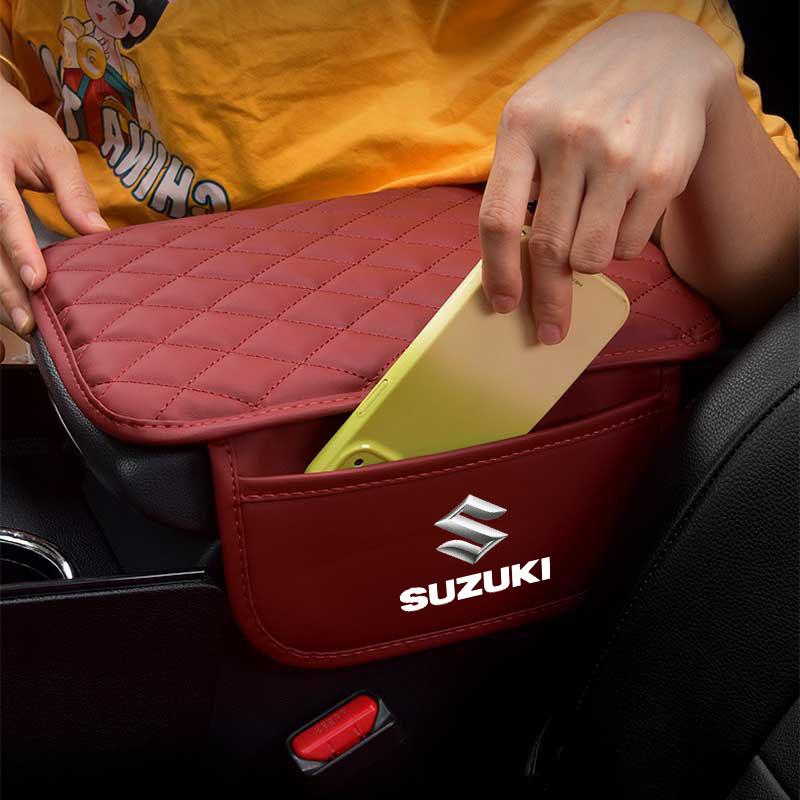 PU Leather Car Armrest Mat Tissue Boxes Height Pad Armrest Box For Suzuki Grand Swift Jimny Vitara Baleno IGNIS SX4 XL-7 GW250 Accessories