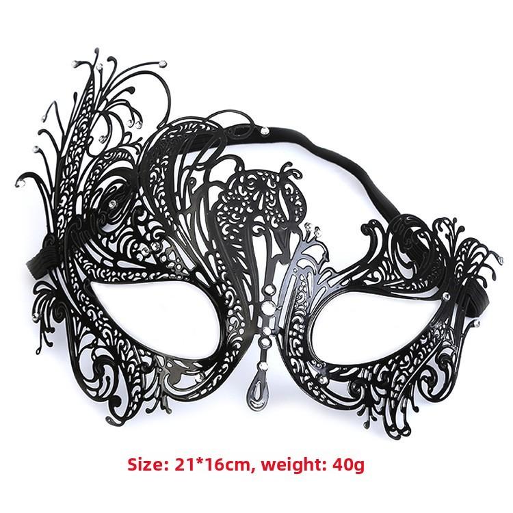 Metal Mask For Adults With Water Drill Decoration For Halloween And Cosplay Parties