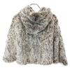 STEFANEL Hooded Rabbit Fur poncho Gray Jacket Women Used