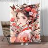 Chinese Ancient Style Girls Flannel Blanket Soft Keep Warm Throw Blanket Blanket For Sofa Bed Office Camping Travelling Gifts