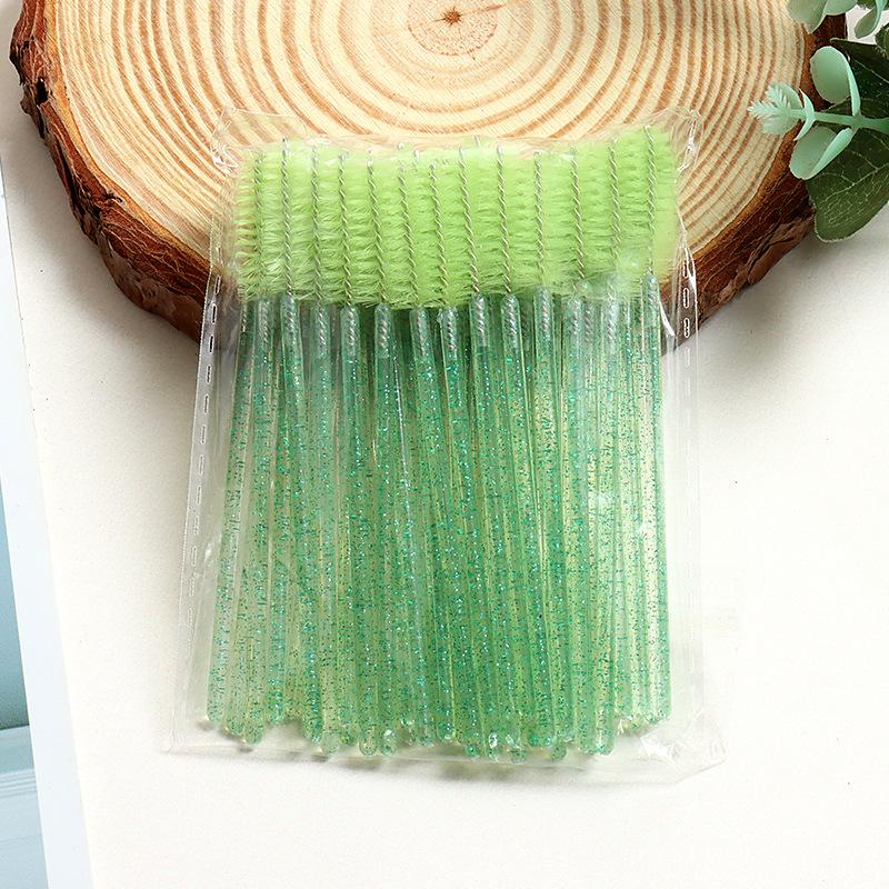 50-Pack Portable Multi-Purpose Eyelash and Eyebrow Crystal Handle Brushes